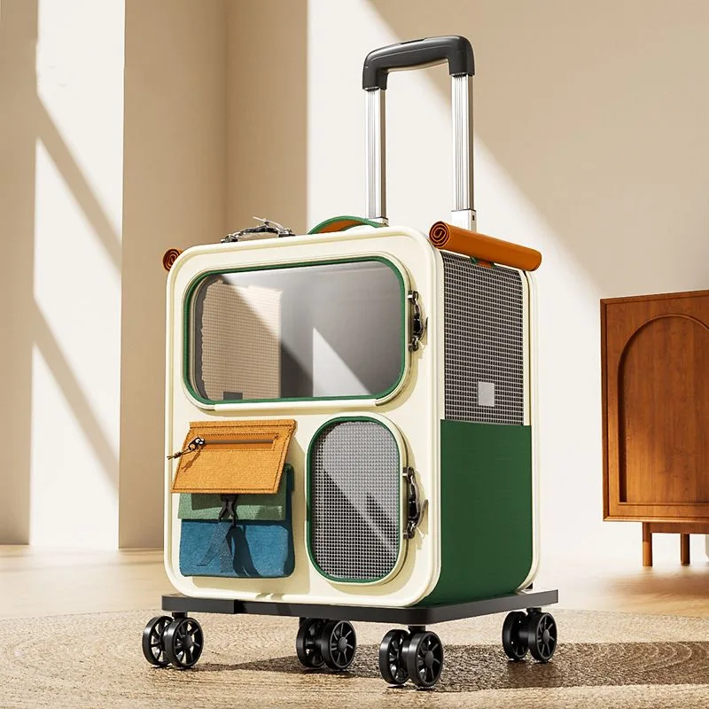 Rolling Cat Carrier with Wheels for Large Cats Small Dogs Up to 10kg Ideal Travel Walking 1005011786987380