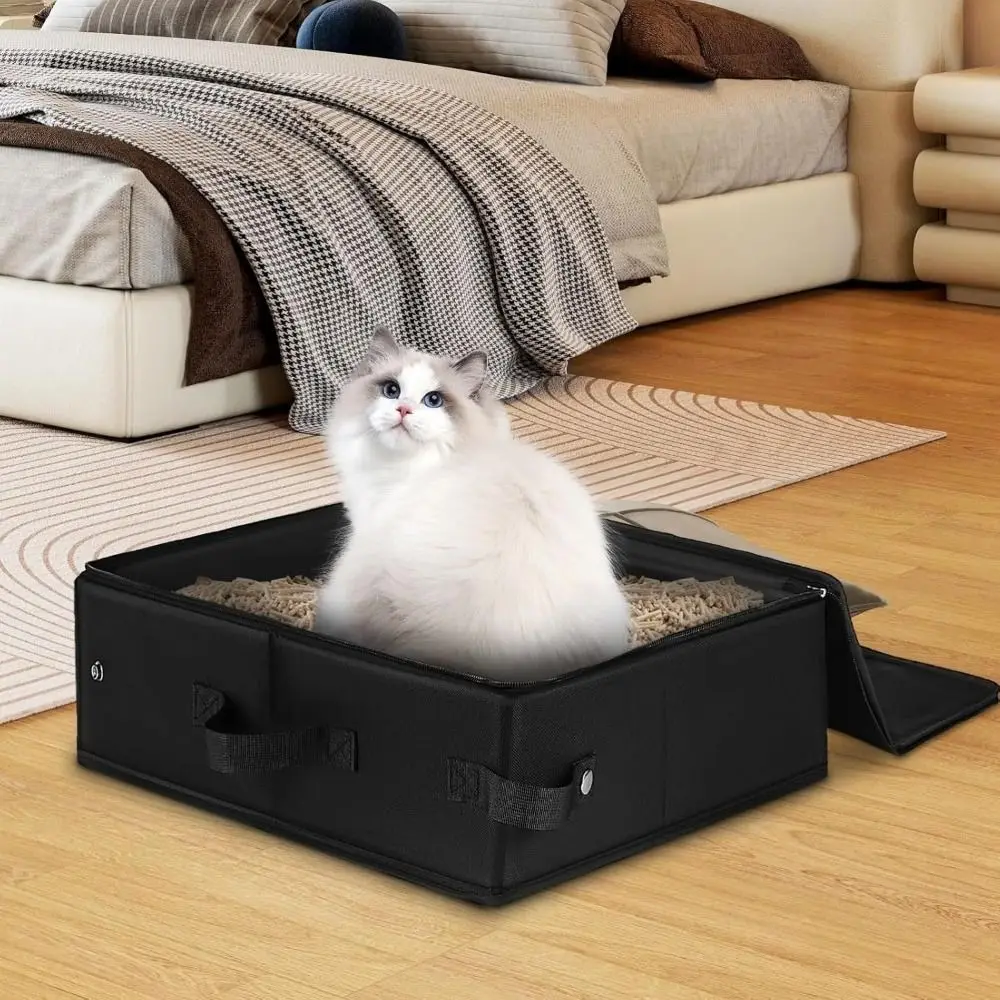 Portable Foldable Cat Litter Box Folding Outdoor Carrying Potty with Lid and Handle 1005011788912716