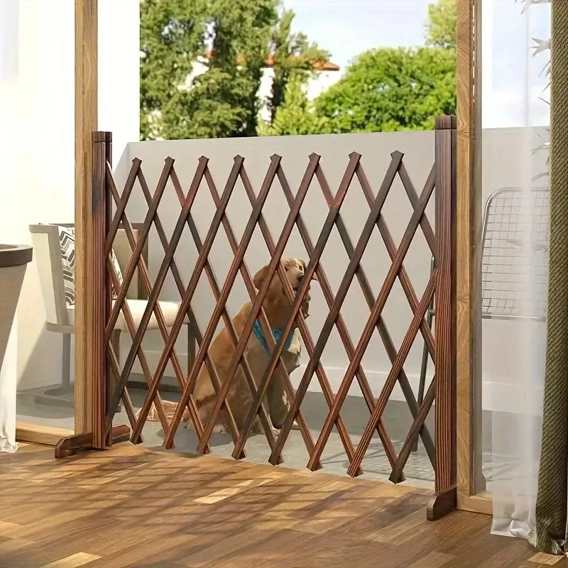 Retractable Wooden Pet Gate Dogs Cats Dog Fences Easy Install Indoor Safety Durable Barrier 1005011801371169