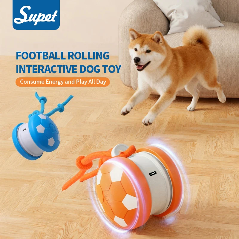 Smart Vibrating Ball Dog Toy Football Rolling Interactive Automatic Moving Balls Puppy Chew Toys 1005011832046343