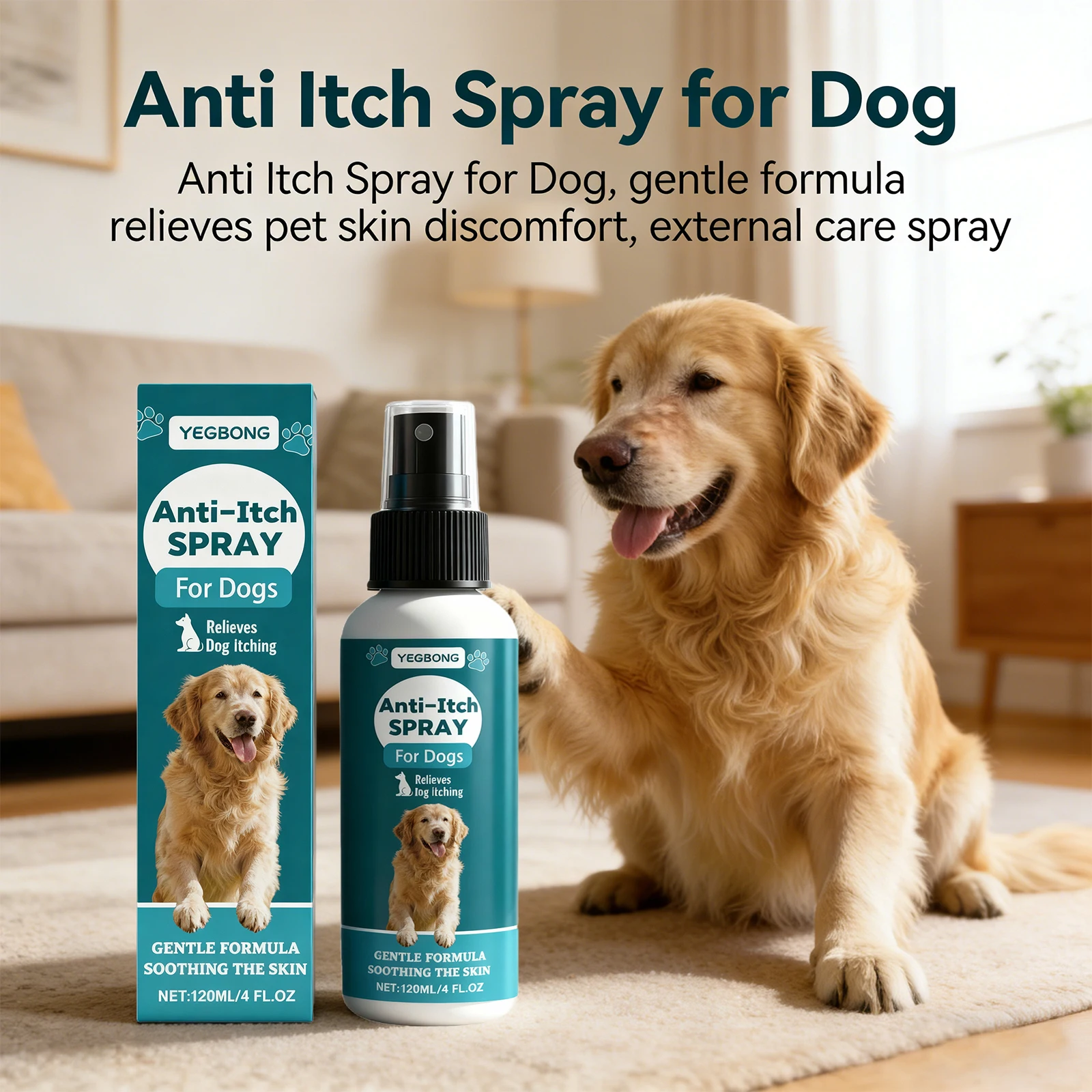 Anti Itch Spray for Dog Relief Soothing Skin Discomfortable Remove Mites Reduce Redness Pet Repair 1005011833639189
