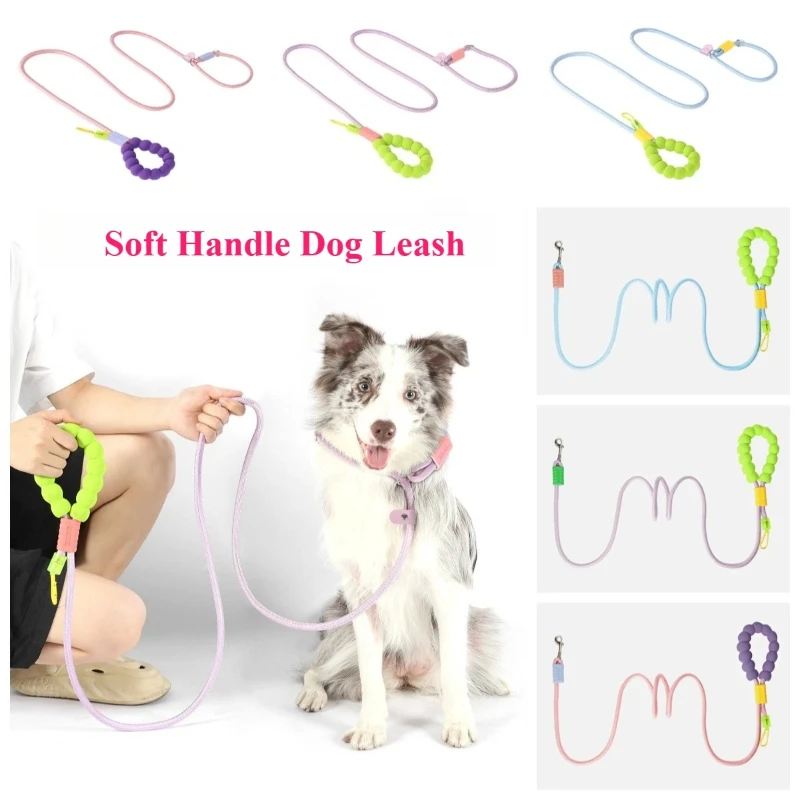 Dog Leash Can Be Worn Cross-Body Cloud Foam Cotton Handle Contrast Color Rope Puppy Goes Out 1005011835465857