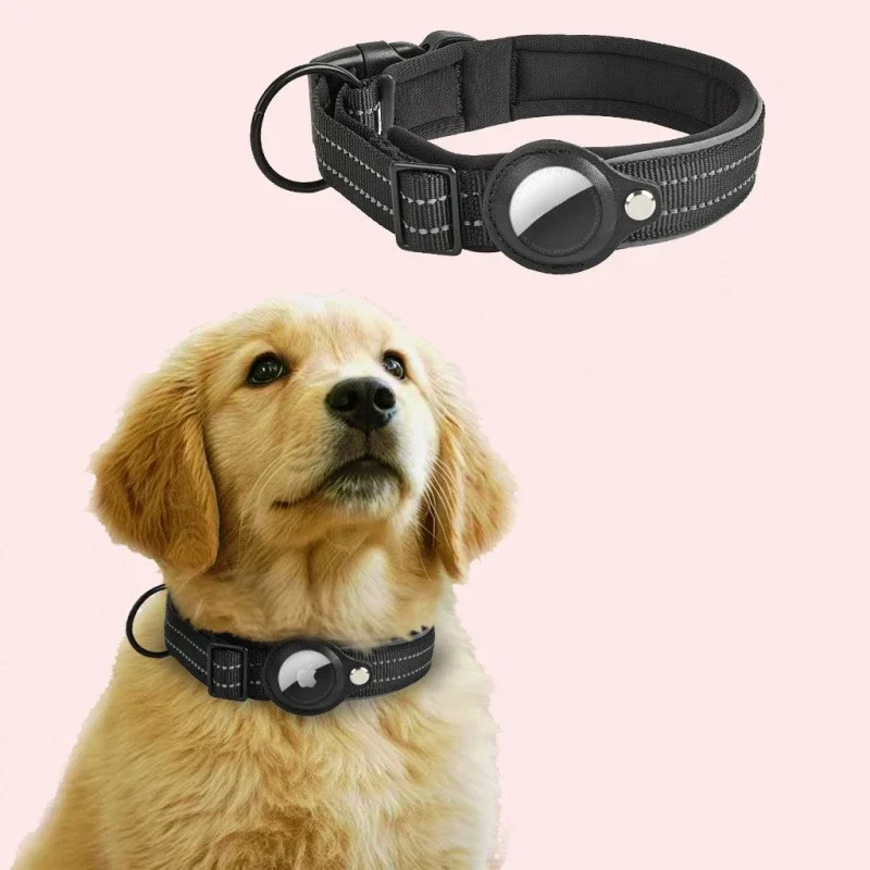 For Airtag Dog Collar Reflective Padded Collars Airtag Holder Case Adjustable Pet Collar 1005011856589836