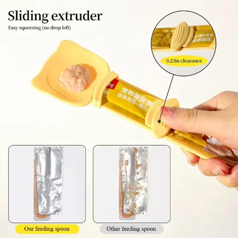Cat Strip Feeder Spoon Long Handle Lickable Wet Food Dispenser for Cats Pet Meat Puree Squeeze 1005011860821220