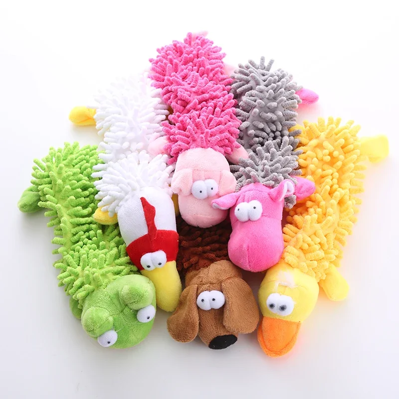 The Dog Can't Chew Through the Self-Amusing Pet Plush Toy Mop Hair Dental Chew Squeaky Toy 1005011863540730