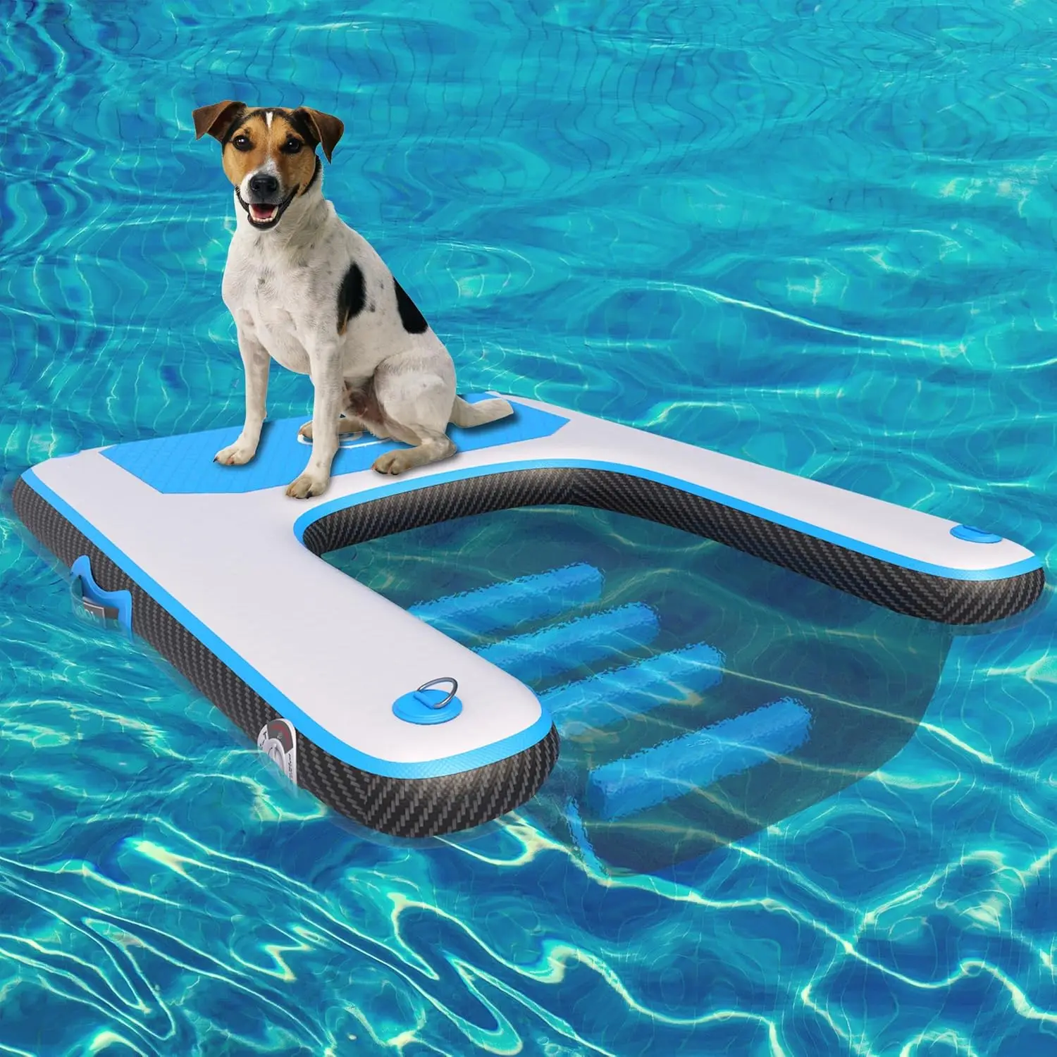 Inflatable Dog Float Ramp Pup Dog Non-Slip Dock Platform Blue Water Ramp for Lake 1005011864024172