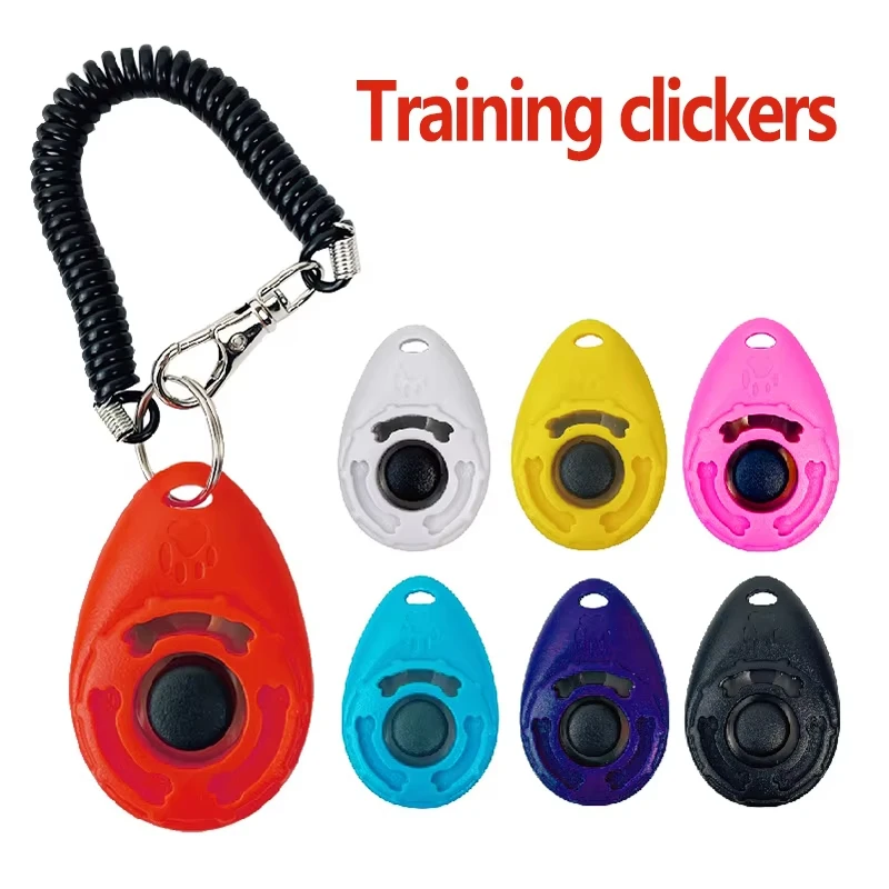 Dog Training Clicker Aid Adjustable Wriststrap Sound Plastic Pet Cat Click Trainer Key Chain Dog 1005011880915093