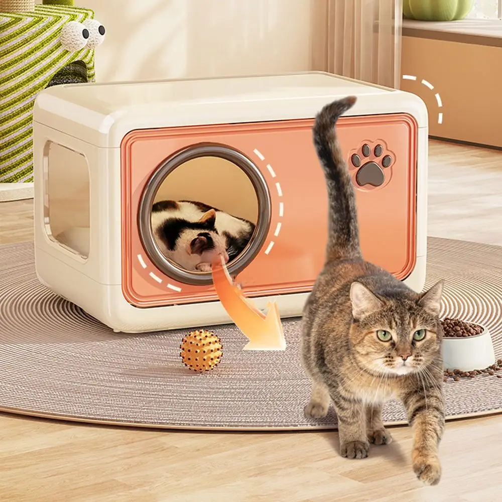 Cat Bed Double Layer Pet Cage Plastic Detachable Shelter Foldable Ventilated Sleep House for Small 1005011889398187