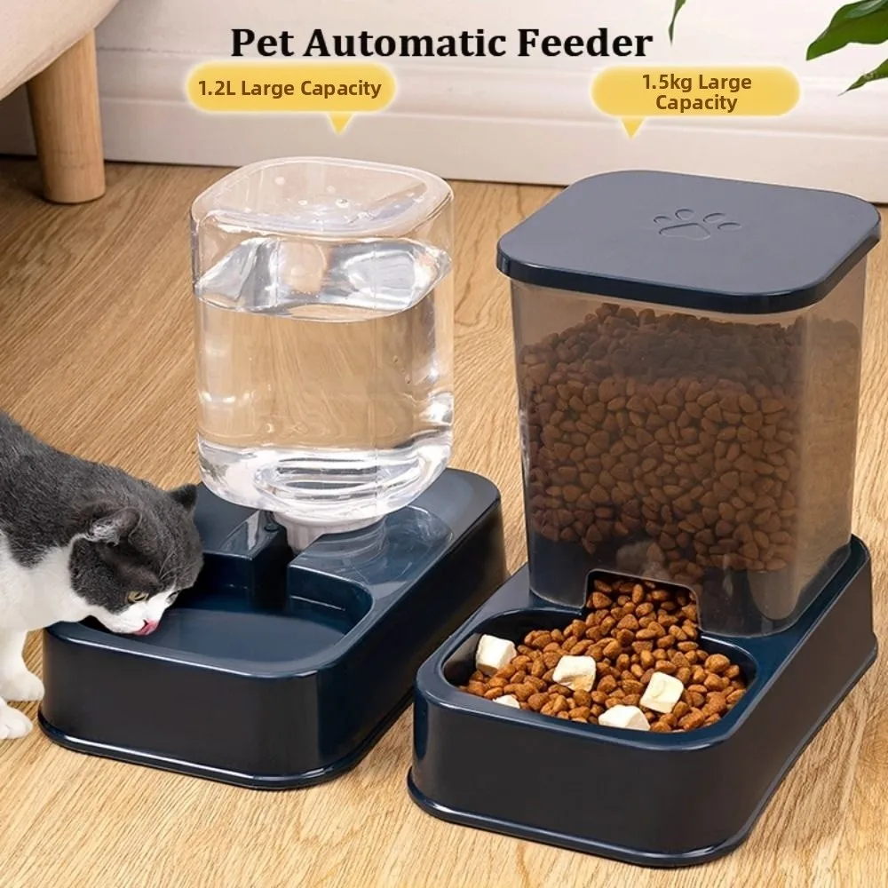 1.2L/1.5L Pet Automatic Feeder Plastic Large Capacity Cat Dog Water Dispenser Feeder Set 3 Colors 2 1005011891580481