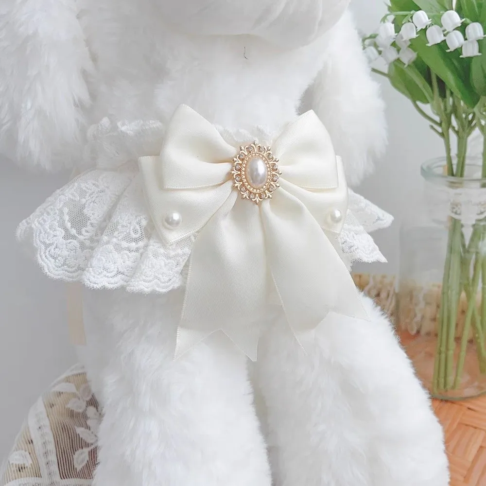 Fashion Adjustable Cat Lace Bow Bib Decorative Sweet Cat Collar Dress Up Adorable Dog Collar 1005011892083204