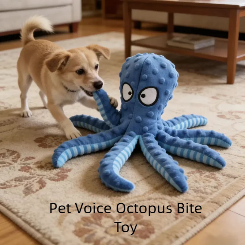 Dog Vocal Toys Octopus Non-Stuffed Soft Plush Toy Puppy Educational Teething Chew Toys Pet Supplies 1005011892566765