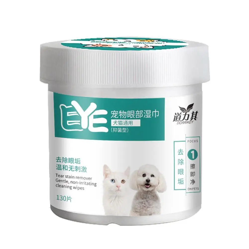 Pet Eye Wipes Cats and Dogs Tearmark Wet Universal No Irritation (130Pcs) 1005011894093190