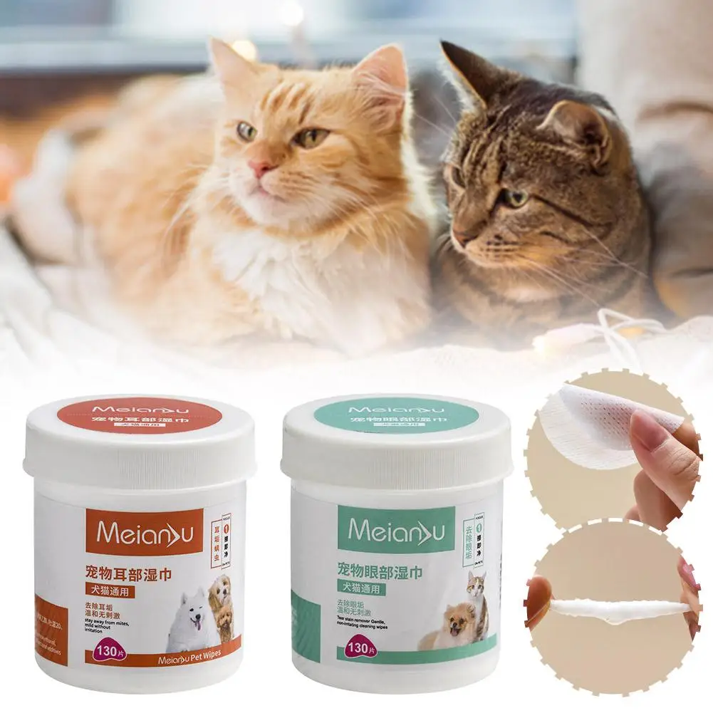 20 Dog Eye Wipes Puppy Kitten Tear Remover Cleaner Stain Remover Pet Cat Dog Eyes Ears Cleaning 1005011894127757