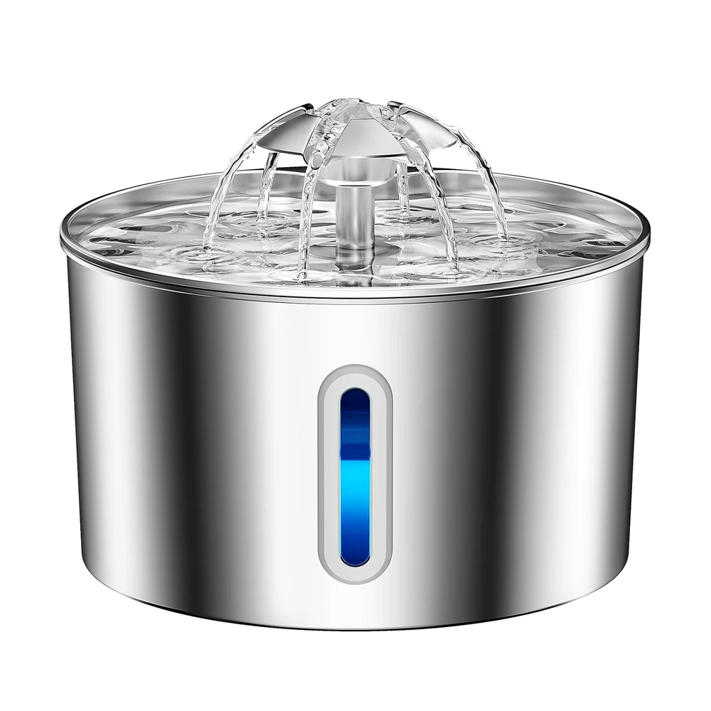 Stainless Steel Pet Water Dispenser with Dual Outlet Mode and Flower Outlet Design Makes Pets (2.2L) 1005011894813594