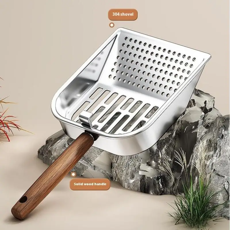 NEW* Stainless Steel Cat Litter Scoop Long Wooden Handle Pet Waste Shovel Cleaning Tool Handled 1005011897184516