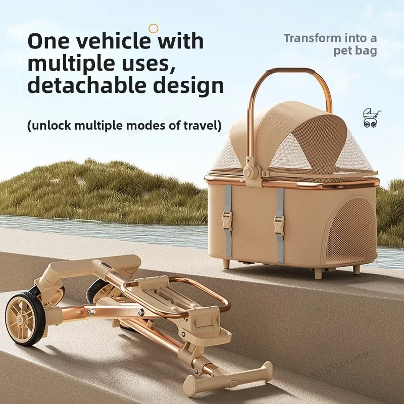 Portable Pet Separable Stroller One Click Easy Fold Cat Carrier Universal Compact Lightweight Baby 1005011907730060