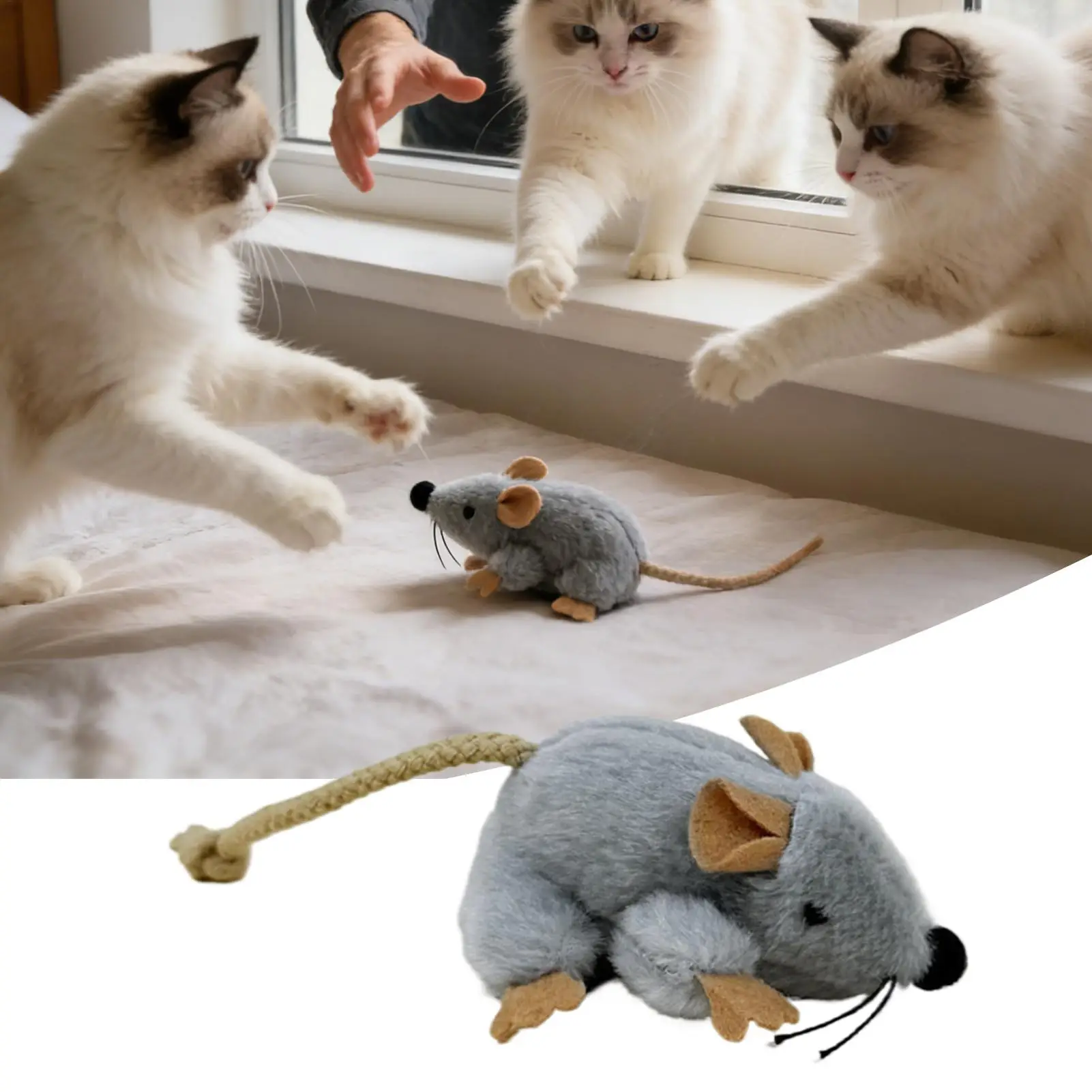 Cat Toy Mouse Built-In Sound Compact Play Game Stuffed Cat Toys for Daily Ground Home Indoor 1005011908012852