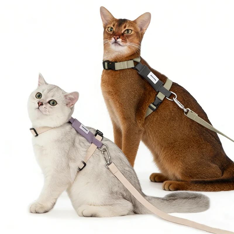 Hidream Escape Proof Cat I-Shaped Harness & Leash Set No Choke Easy Control for Cats Outdoor 1005011912082529
