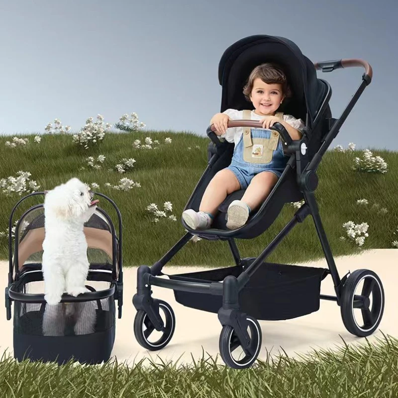 2025newThis Multi-Functional Stroller Combines Baby and Pet Functions;it Is Detachable and Can Be 1005011912195087