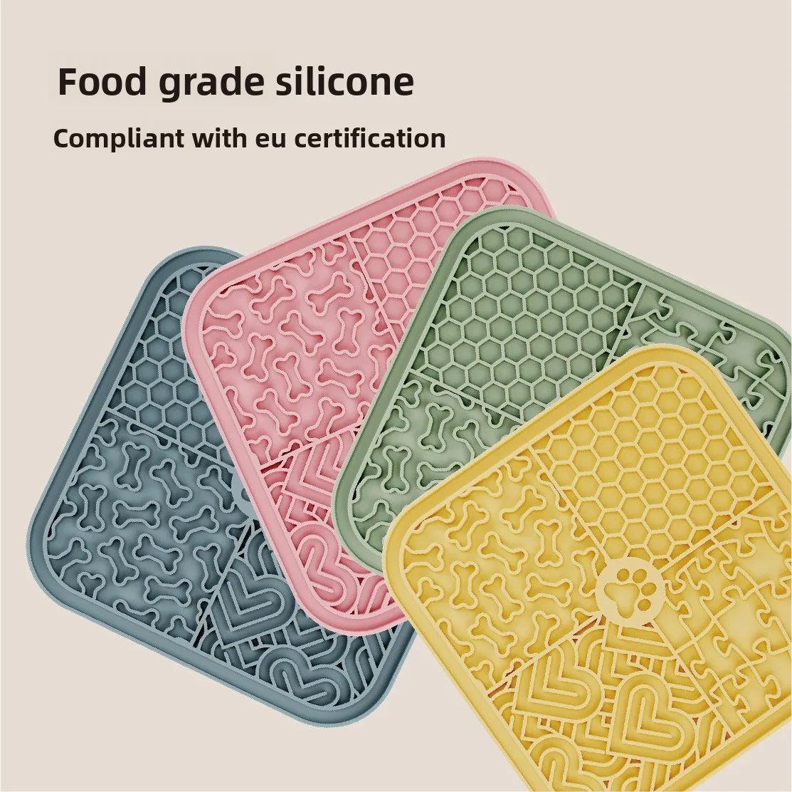 Silicone Pet Licking Mat for Dogs and Cats Slow Feeder Pad Anxiety Relief Bathing Grooming Supplies 1005011913858281