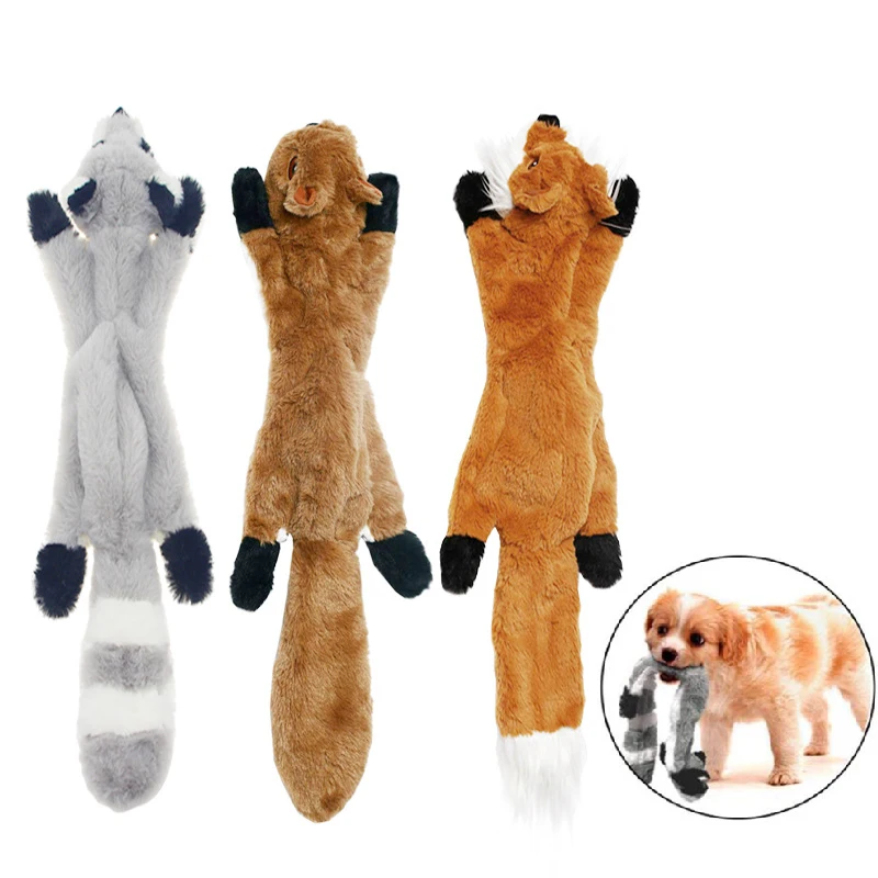 Funny Simulated Animal No Stuffing Dog Toy with Squeakers Durable Stuffingless Plush Squeaky Chew 1005011918371814
