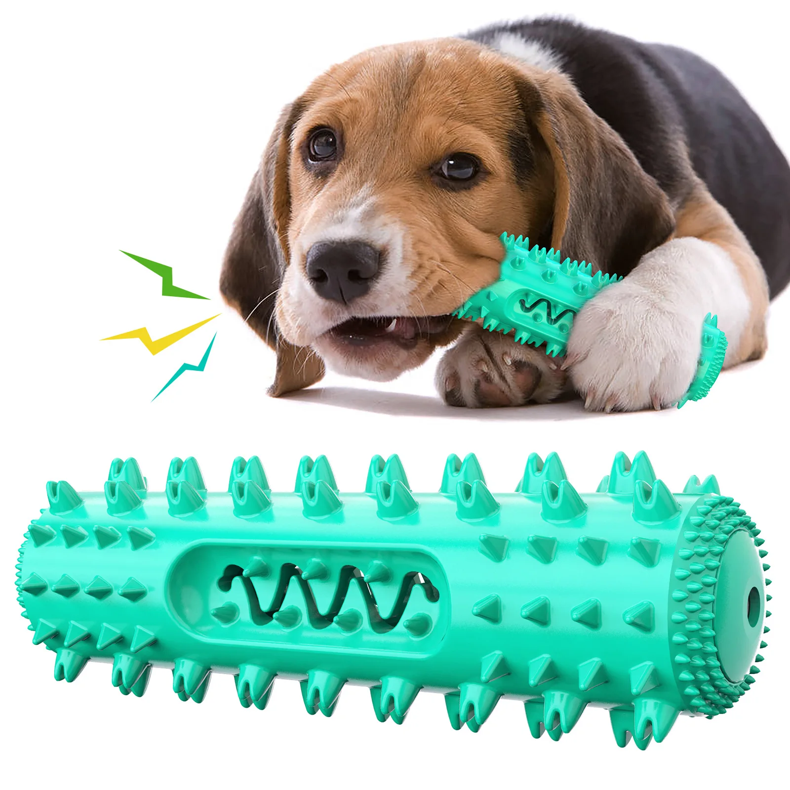 Squeaky Dog Toy Molar Stick Teeth Cleaning Serrated Dog Toothbrush Food Leaking Pet Supplies 1005011920473978