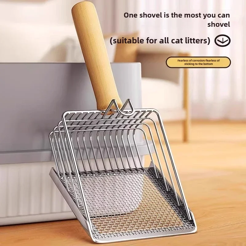 Dog Cat Clean Feces Supplies Stainless Steel Shovel Cat Litter Scoop Reduces Dust Metal Long Handle 1005011930565139