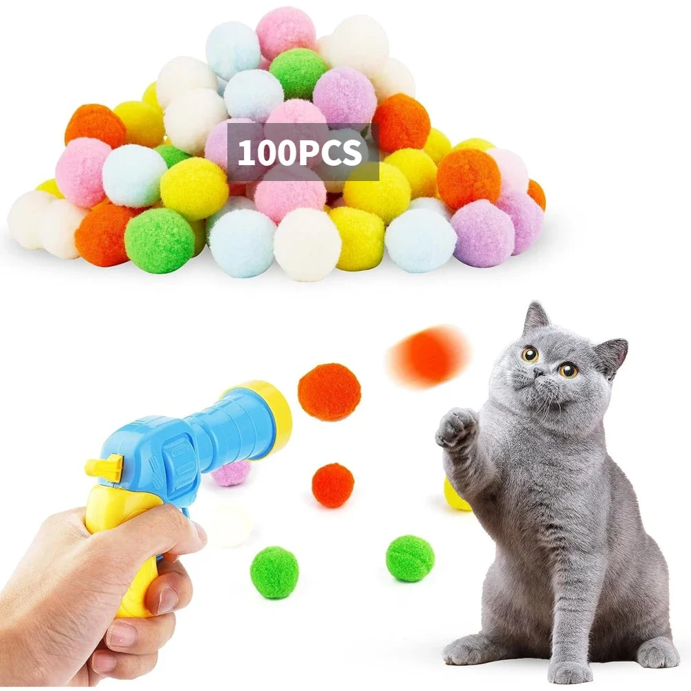 Interactive Plush Ball Shooting Gun Cat Toy 1005011931274051
