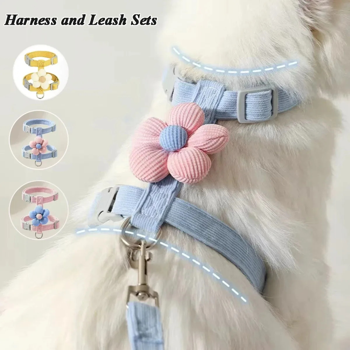 Cat Harness and Leash Sets Adjustable Dog Harness for Small Dog Leash Breashable Pet Harness Out 1005011939505294