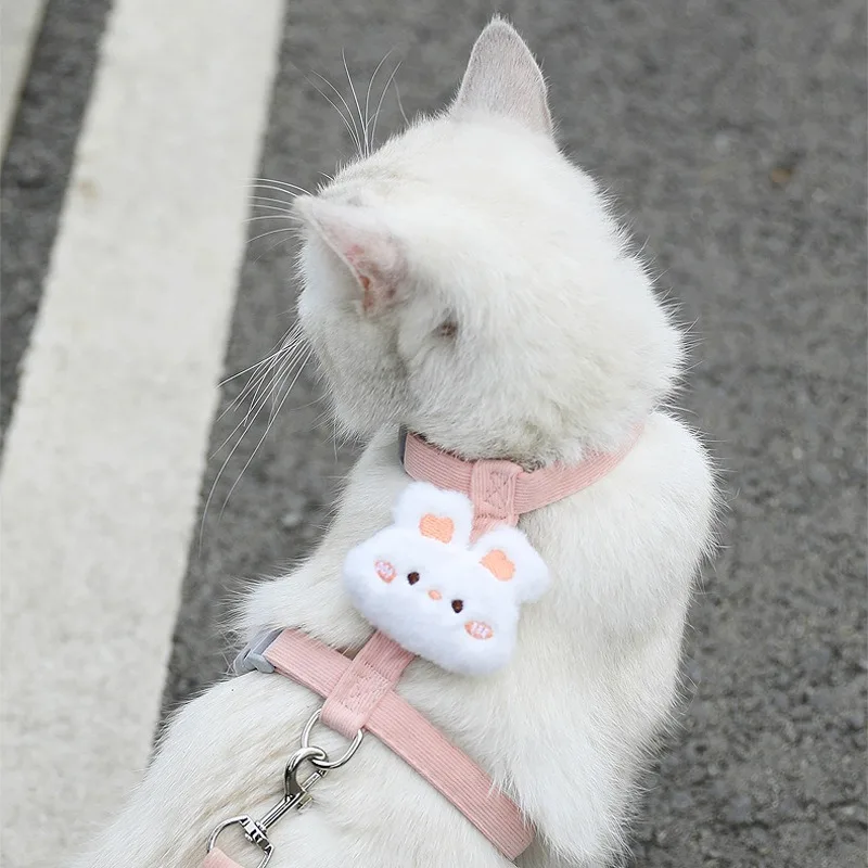 Cat Harness Collar Set Adjustable Cartoon Rabbit Double Layer Dog for Small Pet Leash Outdoor 1005011940193447