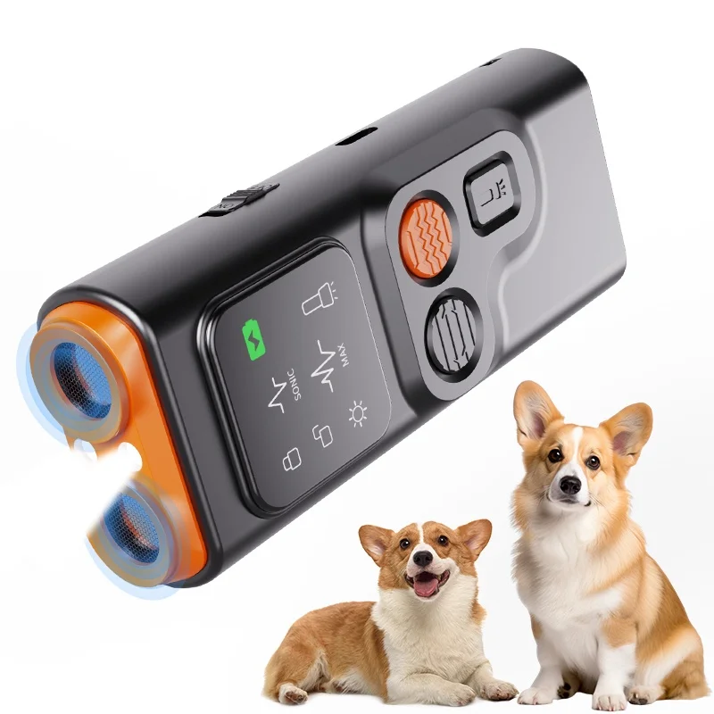 Ultrasonic Dog Repeller Dual Head, Anti Barking Device with Strobe Flashlight 1005011940492241