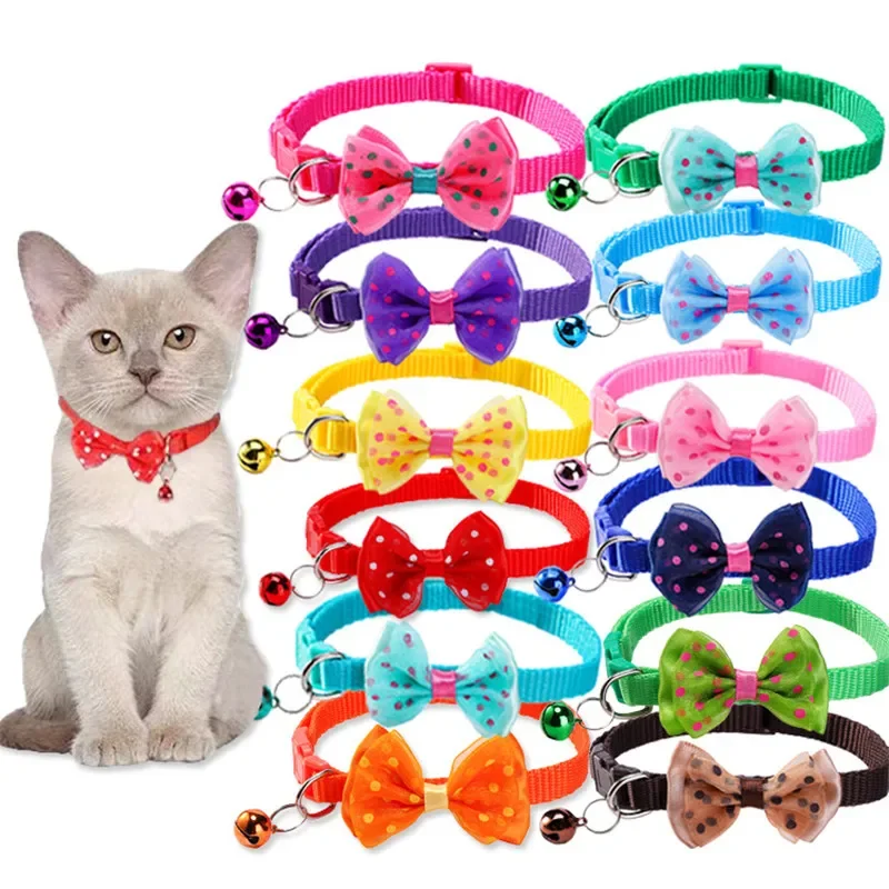 Fashionable Bow Dog and Cat Collar Soft and Comfortable Pet Accessory Set with Bell Universal 1005011942741756