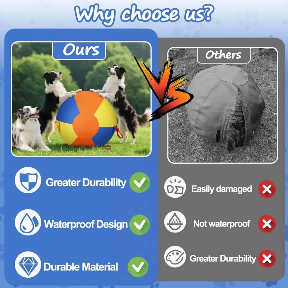 Heavy-Duty Dog Ball Exercise Ball for Dogs Herding with Handle Cover Durable 1005011943539999
