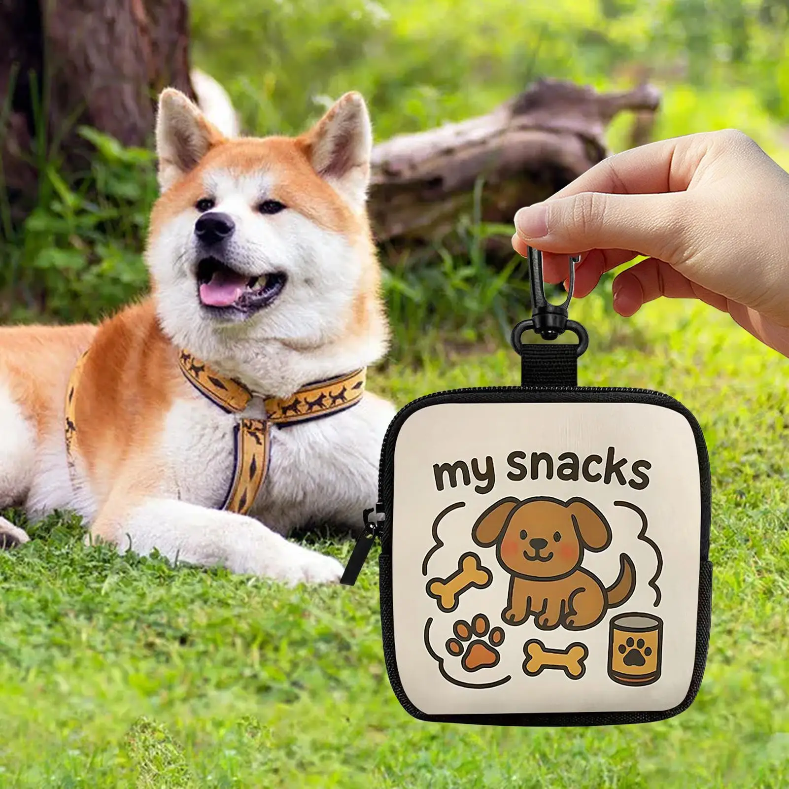 Dog Treat Training Pouch Portable Pet Snack Bag with Waist Belt Clip Zipper Closure Hands Free (1pcs) 1005011945563588