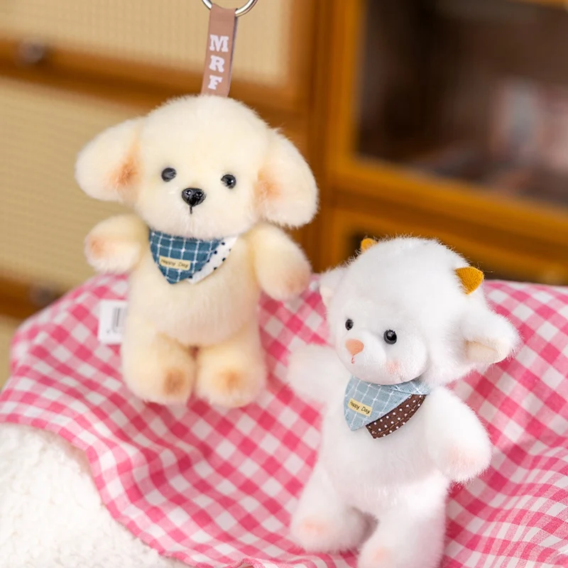 Animal Plush Toys Cartoon Bear Dog Cat Rabbit Pendant Bag Bacpack Plush Fragrant Keychain (14cm) 1005011961179573