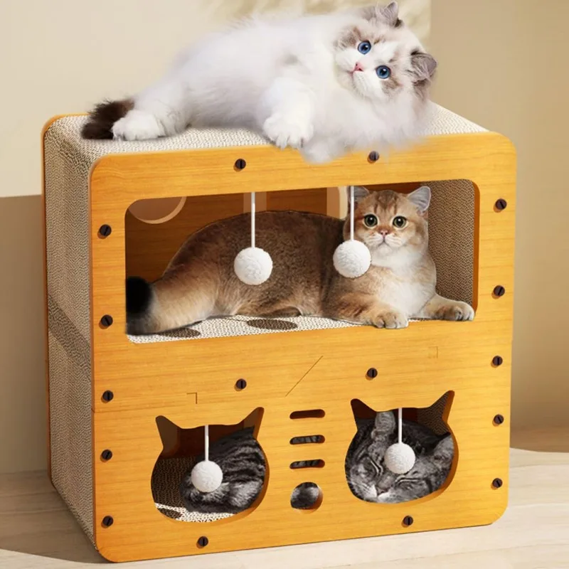 Two-Layer Multifunctional Cat House Cat Bed Cat Scratching Board Soft Comfortable Eco Friendly 1005011962979326