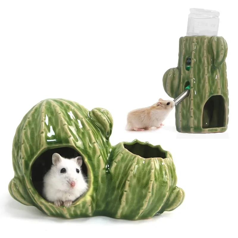 Hamster House for Rats Small Pet Items Ceramic Cactus Cage for Hedgehog Hamster a Rabbit 1005011963513644