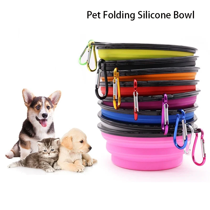 Dog Folding Bowl Portable Travel Food Water for Outdoor Walking Silicone with Lip 1005011965023193