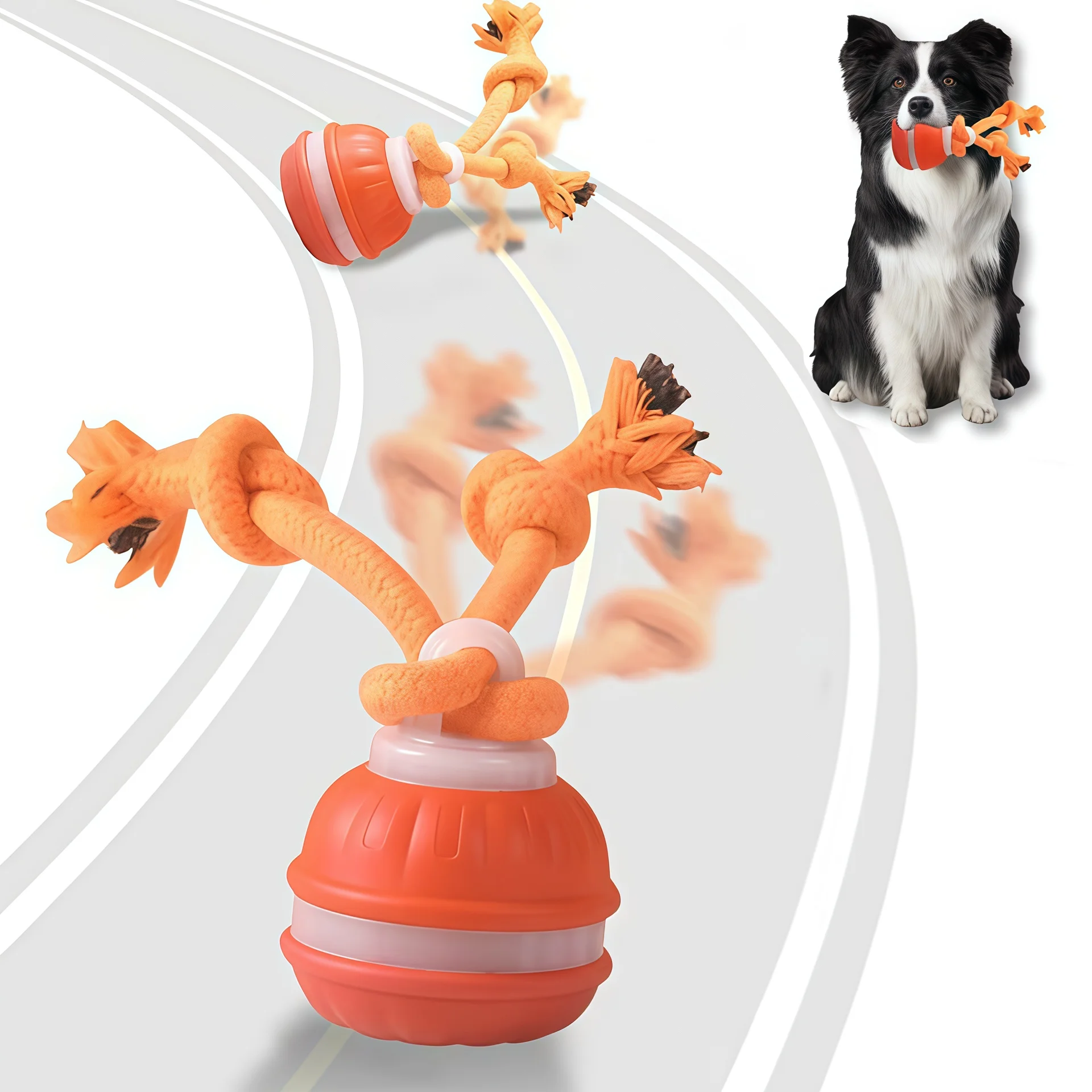 Smart Dog Toys Interactive Teasing Ball with Motion Activated Automatic Moving Squeaky Toy Balls 1005011966555794