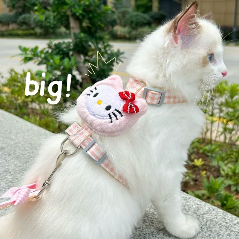 Hello Kitty Cat Harness and Leash Sets with 150cm Rope Adjustable Pet Dog Breashable Out Walking 1005011967940452
