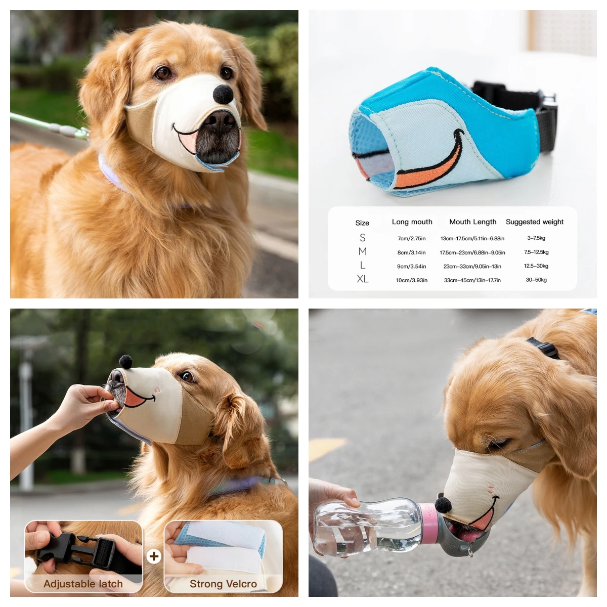 Breathable Soft Cloth Dog Muzzle Anti Bite Chew Barking Eating Safe Mask Comfortable Lightweight 1005011969983436