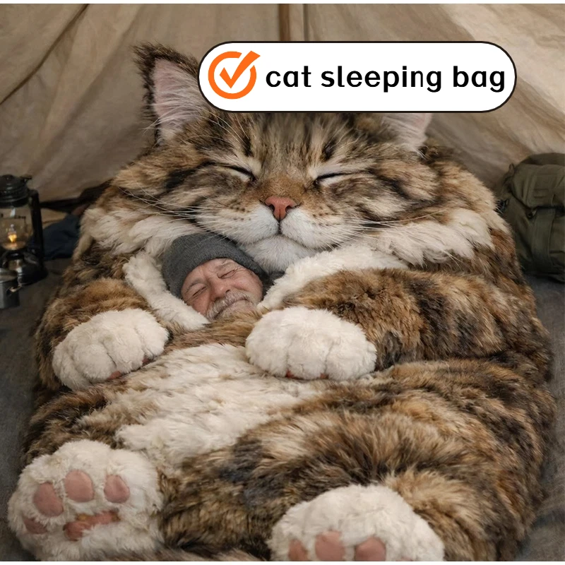 Cute Cat Envelope Sleeping Bag Adult Giant Plush Cat Comfortable Soft and Warm Blanket 1005011974197454