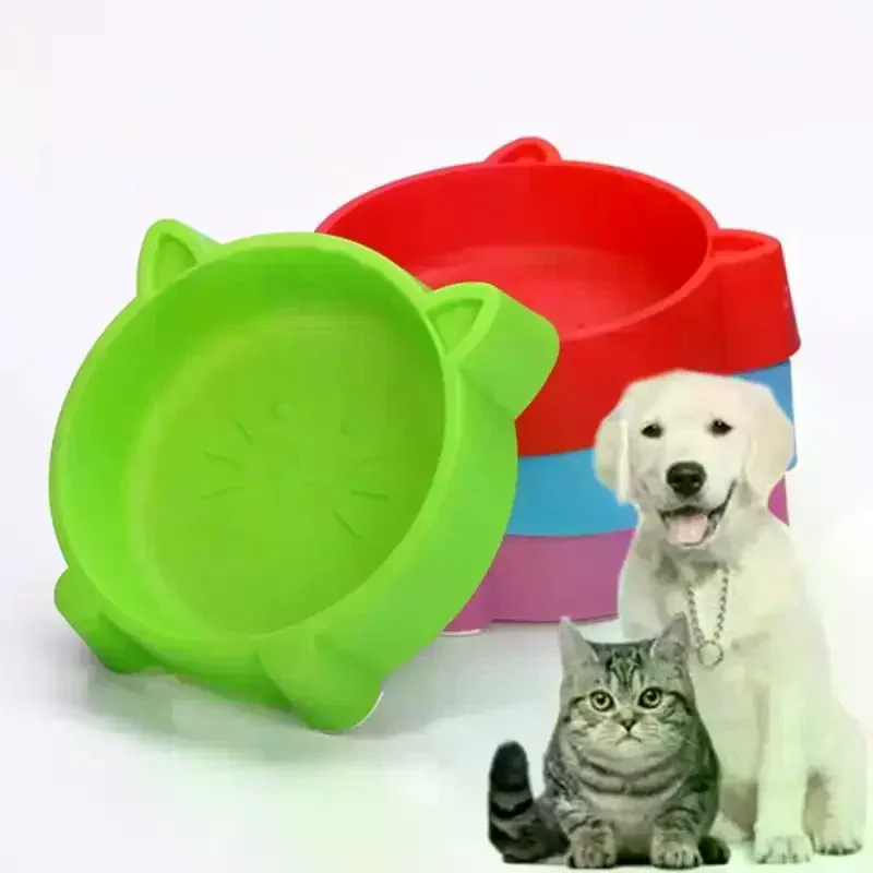 Cute Cat Ear Design Pet Bowl, Non-Slip Plastic Food & Water Feeder for Dog & Kittens & Small Puppies 1005011976866306