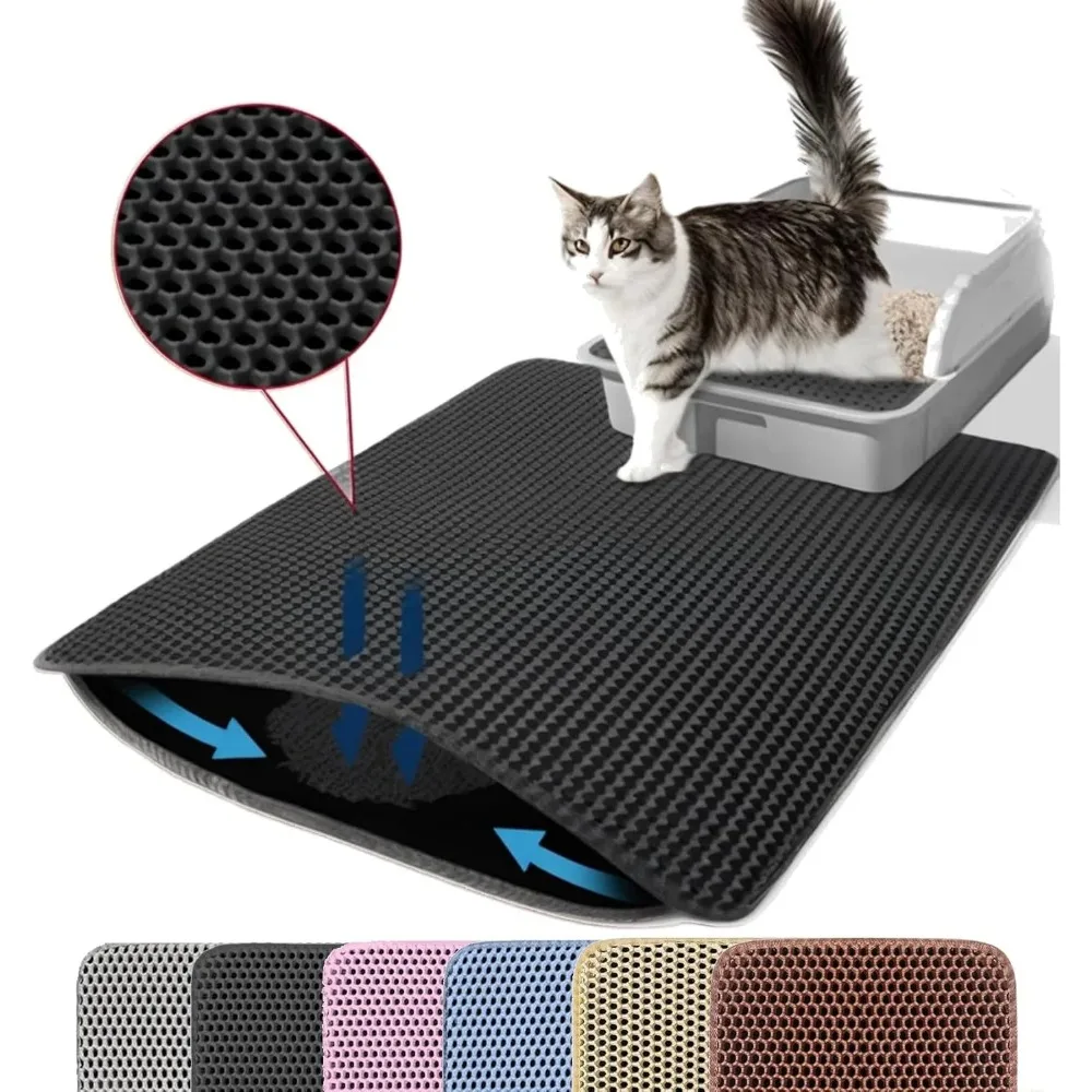 Double Layer Cat Litter Mat Non Slip Waterproof Pet Litter Box Mat Wear Resistant Trapping Pad 1005011977300840