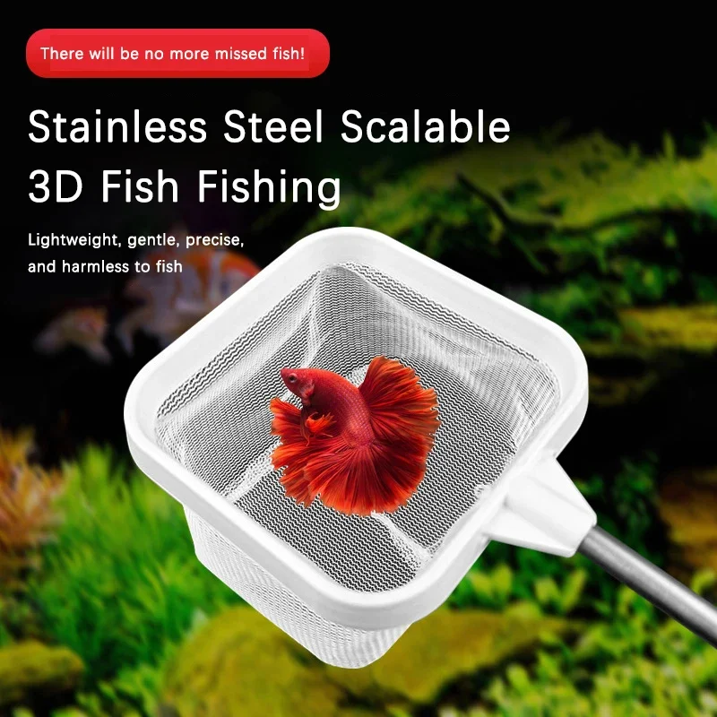 Fising Net Fish Tank Accessories Stainless Steel Telescopic Hand Aquarium for Catching Fish Shhrimp 1005011978411419