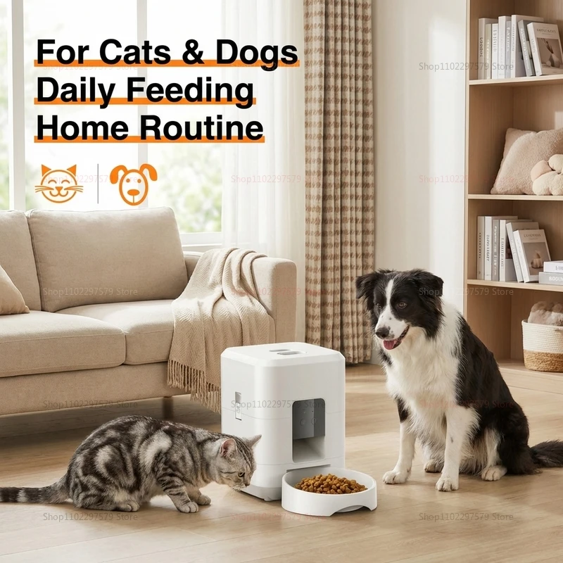 Wifi Smart Pet Feeder Automatic Cats and Dogs Food Dispenser Remote App Control Regular Feeding (2L) 1005011978684849