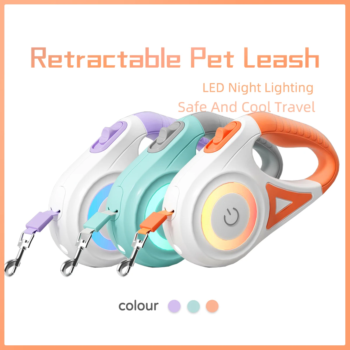 LED Retractable Dog Leash with Light for Puppies Small Medium Big Dogs Cats Pet Harness Straps 1005011983708410