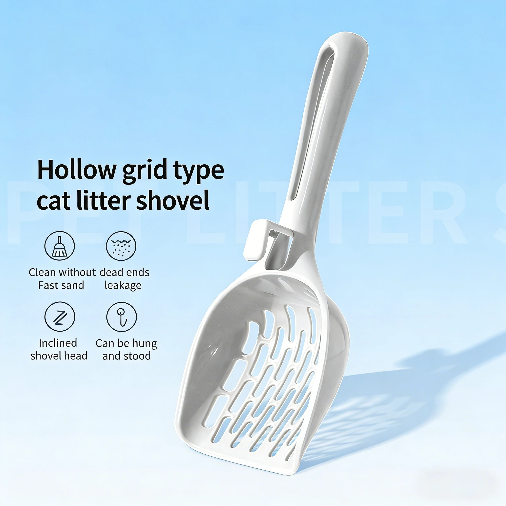 Large Area Cat Litter Scoop Fast Sifting Litter Scooper with Hollow Grid Sloped Head 1005011984128265