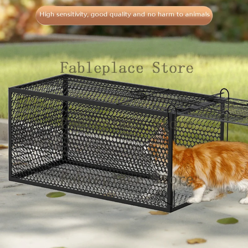 HMA23 Live Animal Cage Trap Folding Humane Cat Trap Iron with Handle for Stray Dogs Rabbits Foxes 1005011984753250