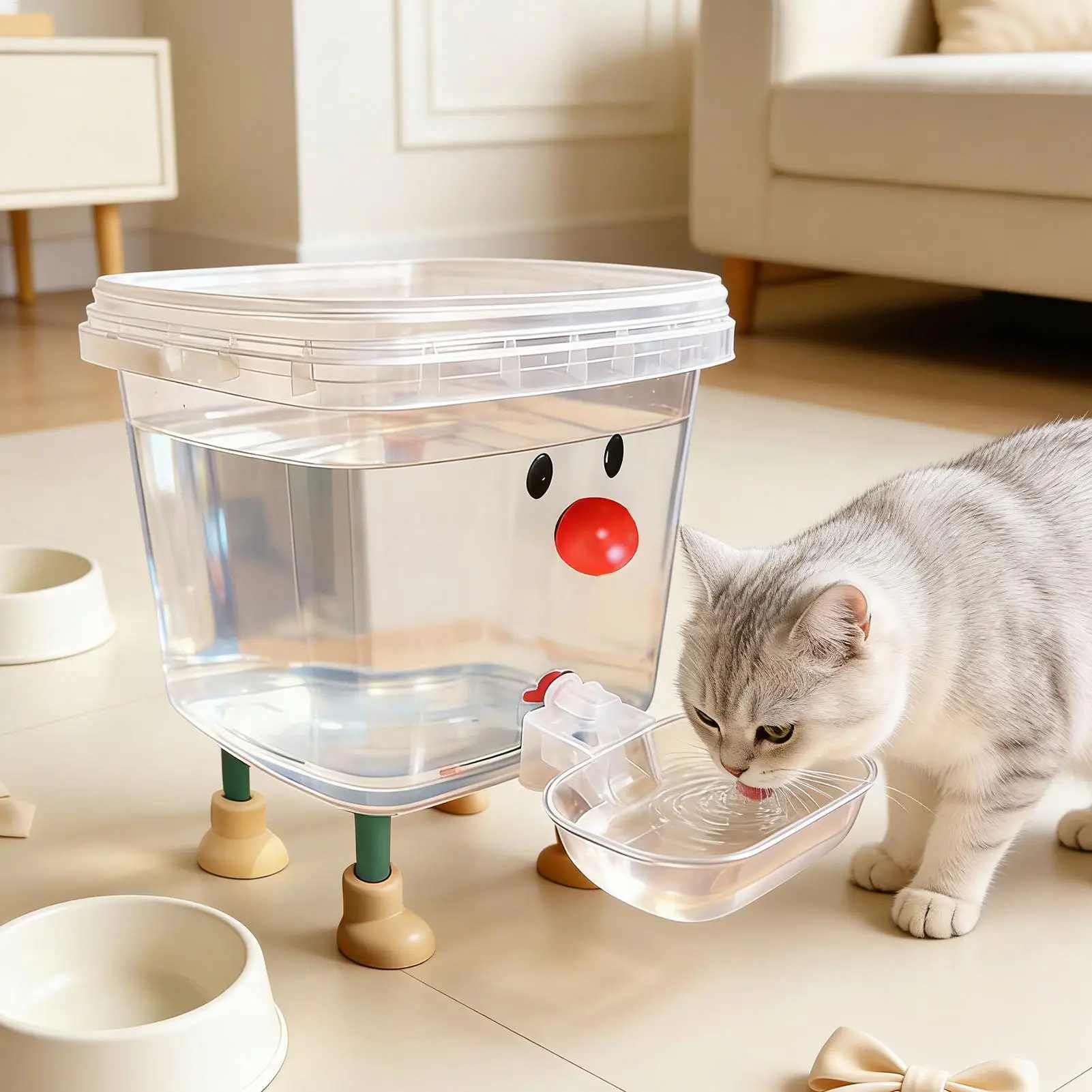 Automatic Pet Water Dispenser 3L/5L Smile Face Auto Cat Dog Fountain Bowl Large Capacity 1005011986508193